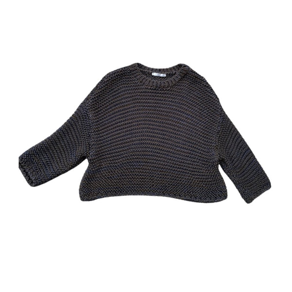 Black knitted sweater on a white background