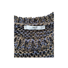 Textured fabric with a label on a white background