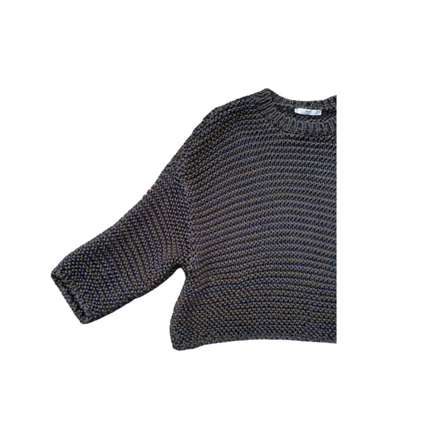 Blue knitted sweater on a white background