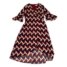 Chevron patterned dress on a white background