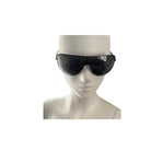 Black sunglasses on a mannequin head against a white background