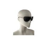 Black sunglasses on a mannequin head against a white background