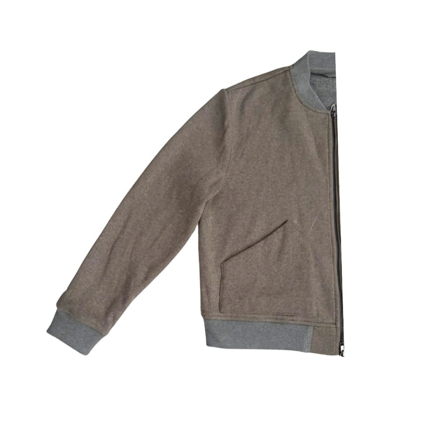 Brown zip-up jacket on a white background