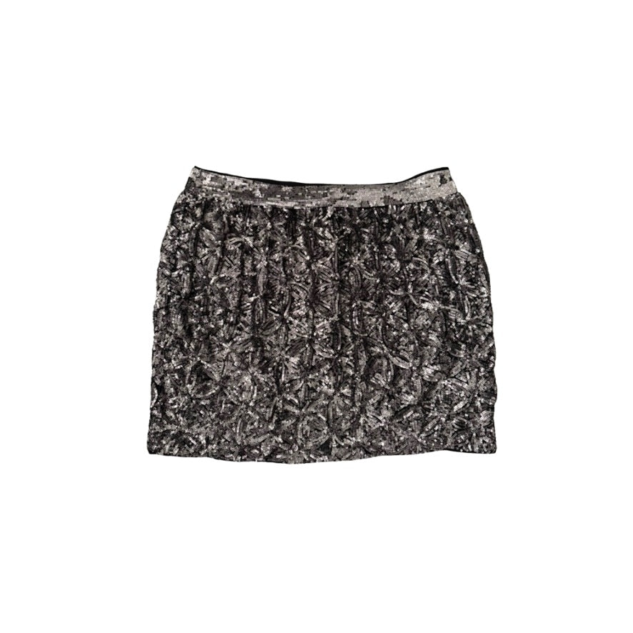 Black and white patterned skirt on a white background