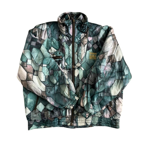 Multicolored patterned jacket on a white background