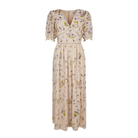 Beige floral dress on a white background