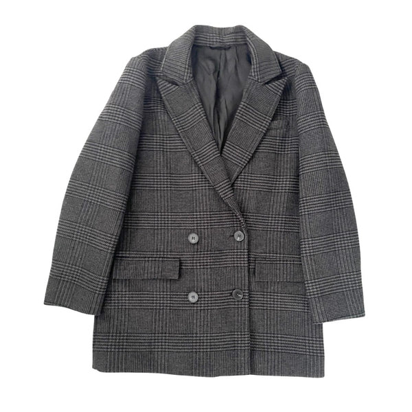 Gray checkered coat on a white background