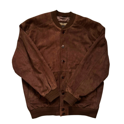 Brown suede jacket on a white background