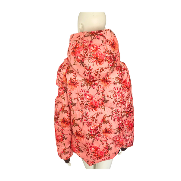 PINKO Eolie Down Floral Puffer Jacket Pink SIZE 12 - New