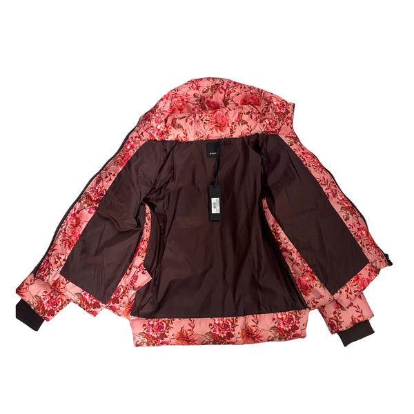 PINKO Eolie Down Floral Puffer Jacket Pink SIZE 12 - New