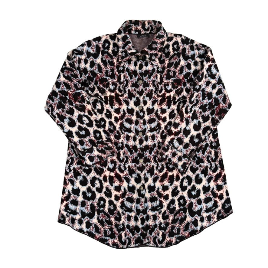 Leopard print shirt on a white background