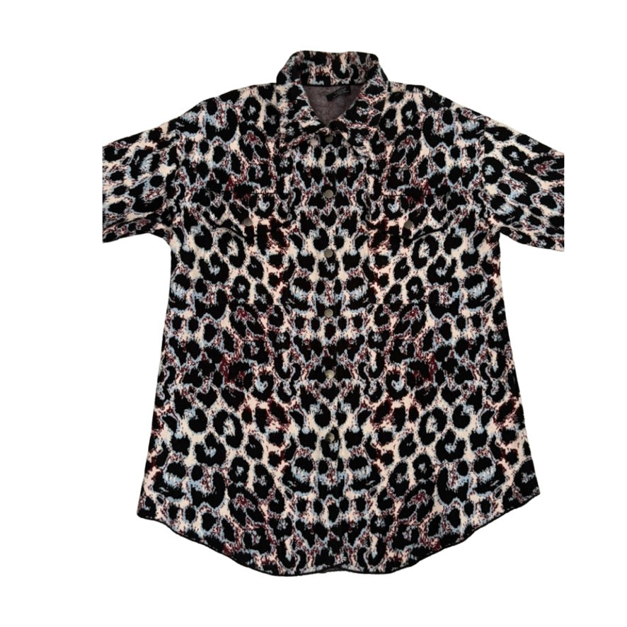 Leopard print shirt on a white background