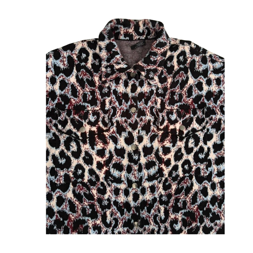 Leopard print shirt on a white background