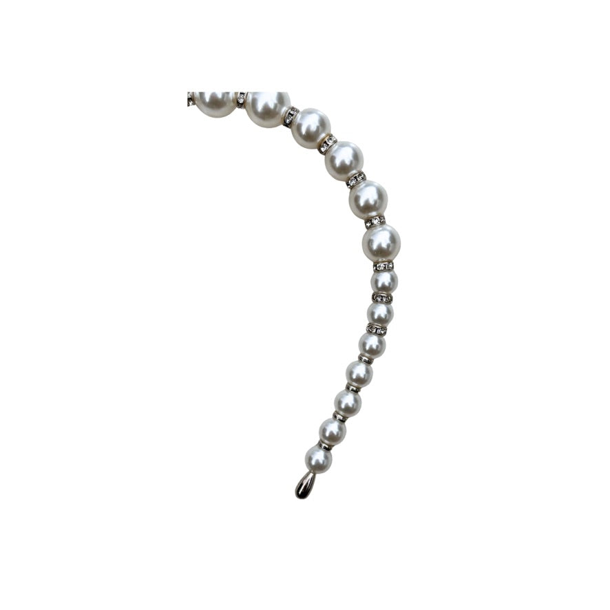 Pearl necklace on a white background