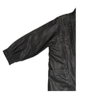 Black leather jacket with a white background