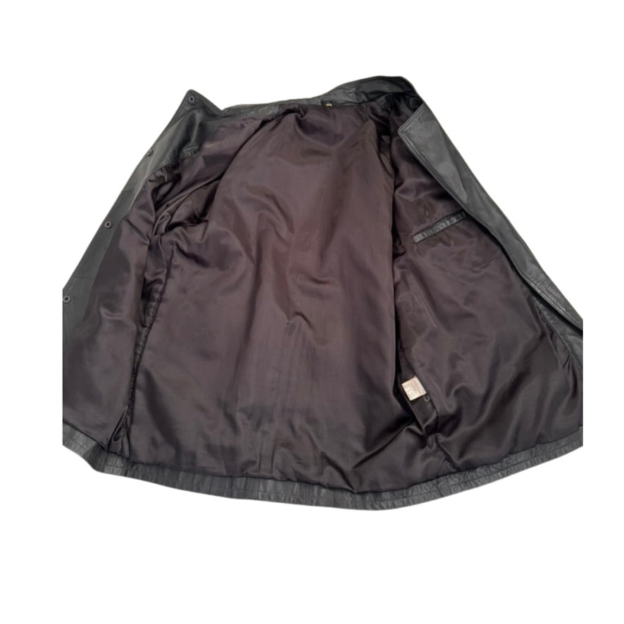 Black jacket with gray trim on a white background