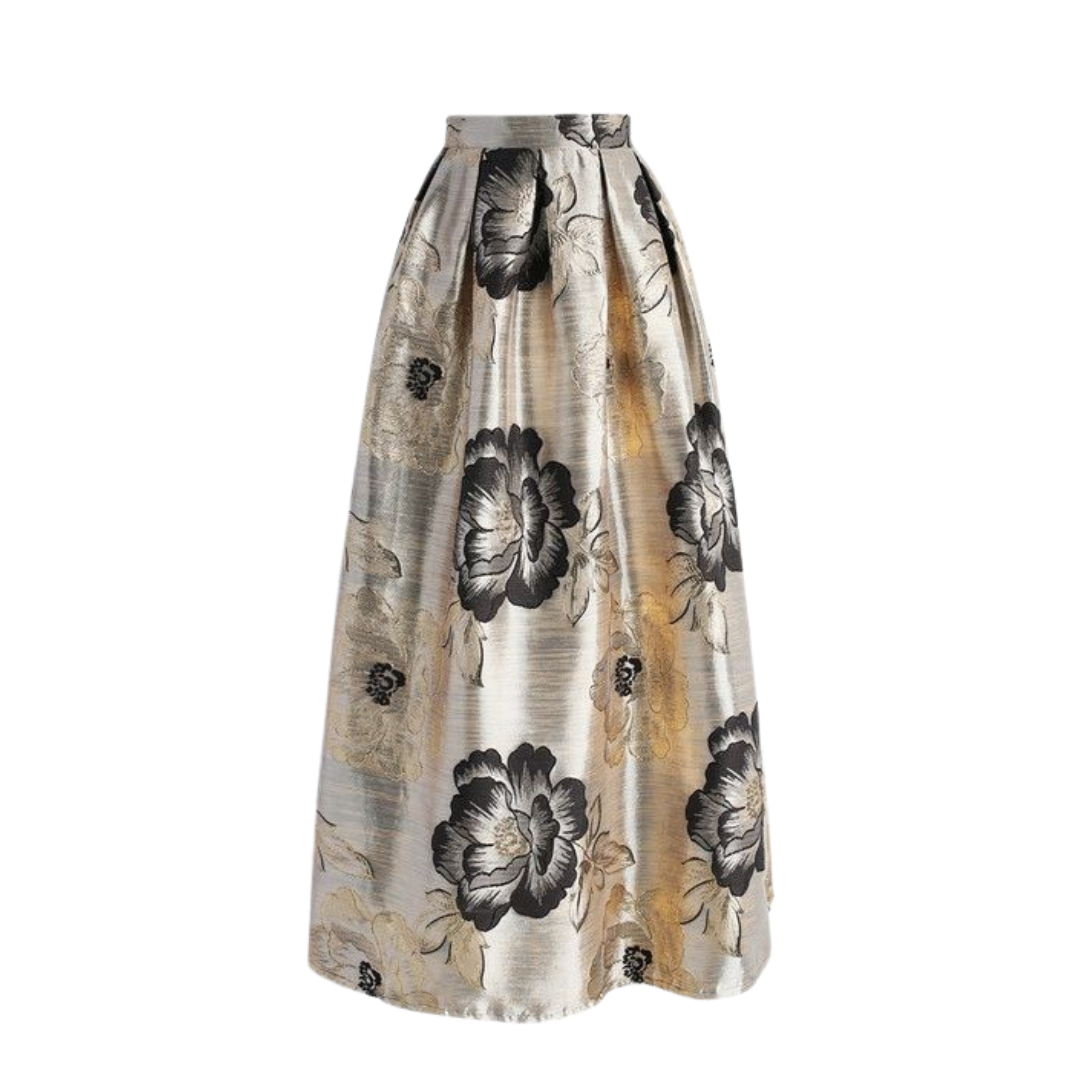 Floral patterned skirt on a white background