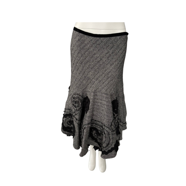 Gray skirt with decorative elements on a white background