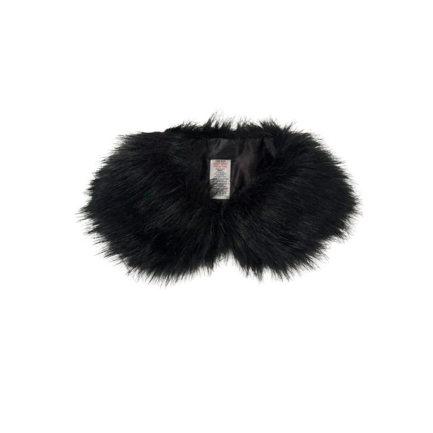 Dark Green furry headband on a white background