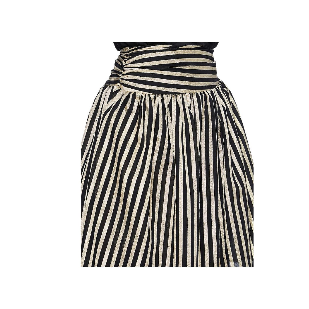 Black and white striped skirt on a white background