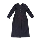 Black pinstripe coat on a white background