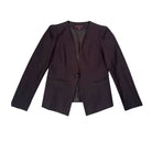 Grey pinstripe blazer on a white background