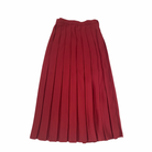 Vintage TAGG red pleated midi skirt, size 12, with structured pleats, laid 