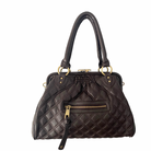 Quilted Top Handle Satchel Bag Brown -Preloved