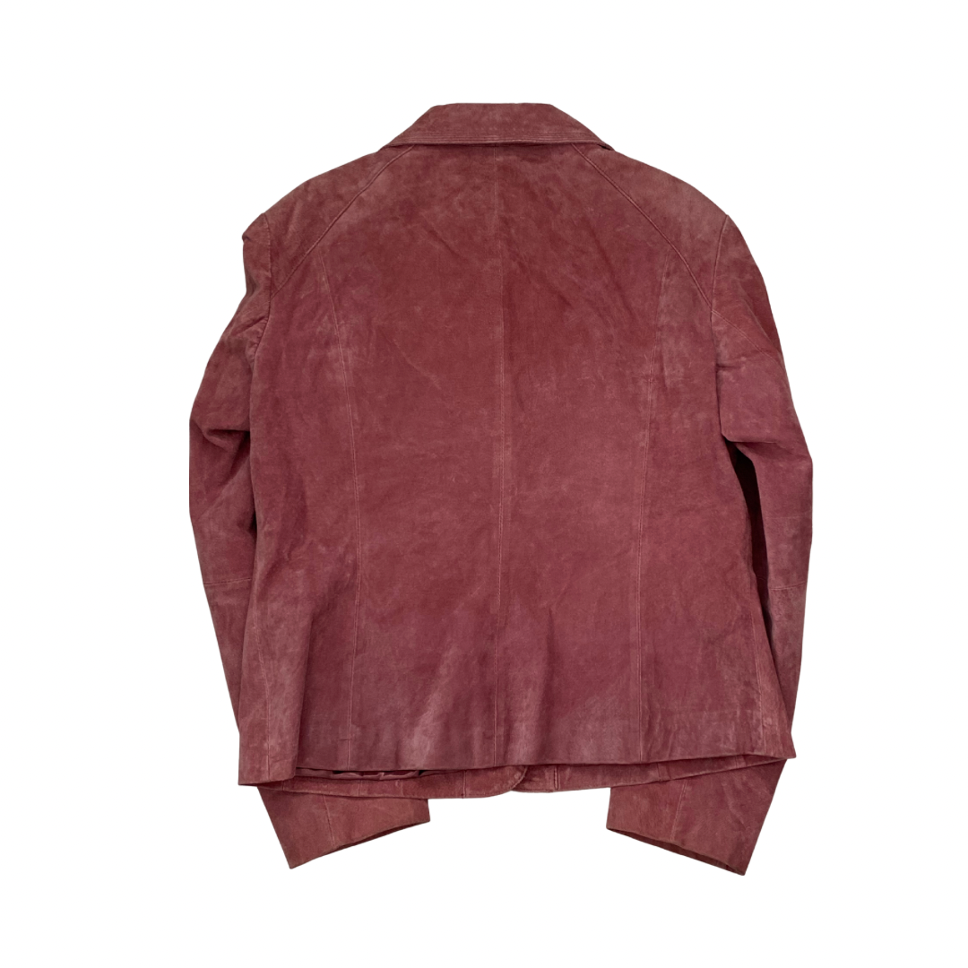 Dark pink jacket on a white background