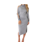 Gray dress with lace sleeves on a white background