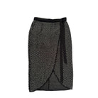 Black and silver patterned skirt on a white background