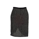 Black honeycomb patterned skirt on a white background