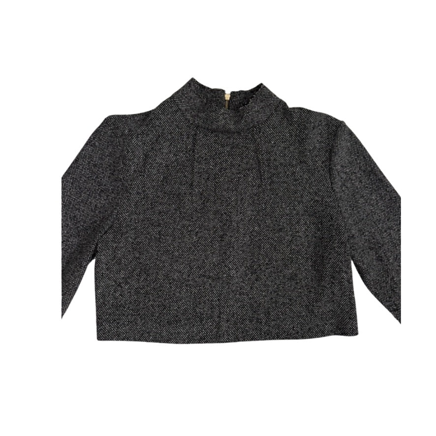 Dark gray textured sweater on a white background