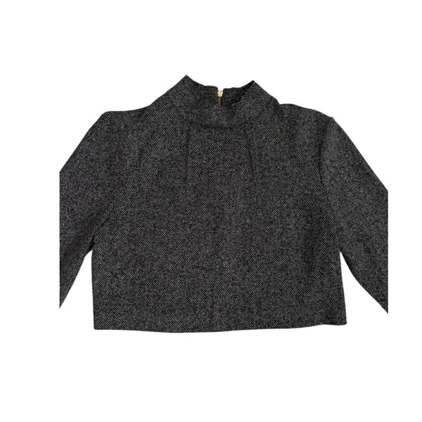 Dark gray textured sweater on a white background