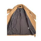 Brown jacket with gray lining on a white background