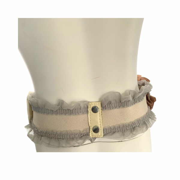 River Island Rosette Sash Brooch Belt Pastel Multicolour - Preloved