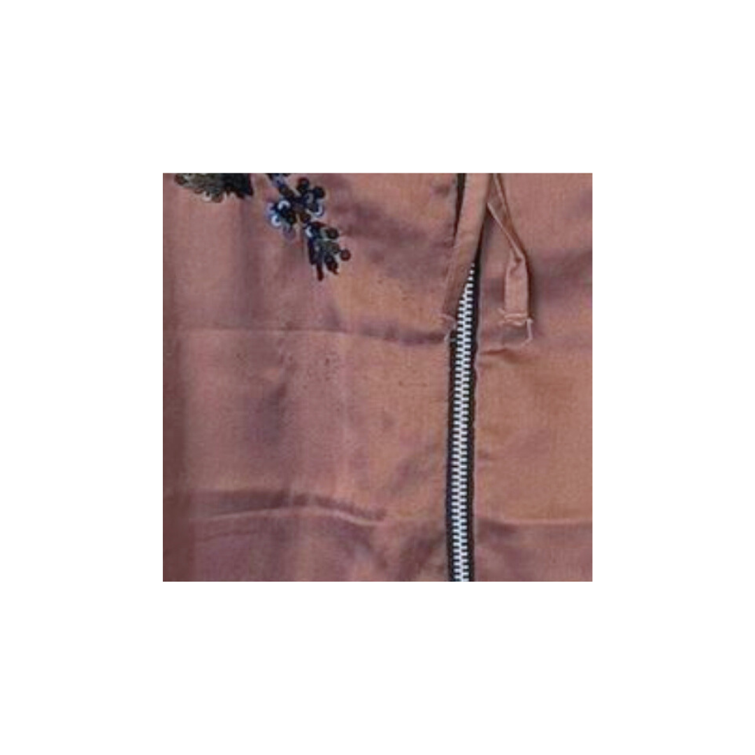 Brown jacket with a zipper on a white background