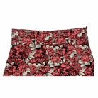 Floral-patterned bag with coral and beige flowers on a white background