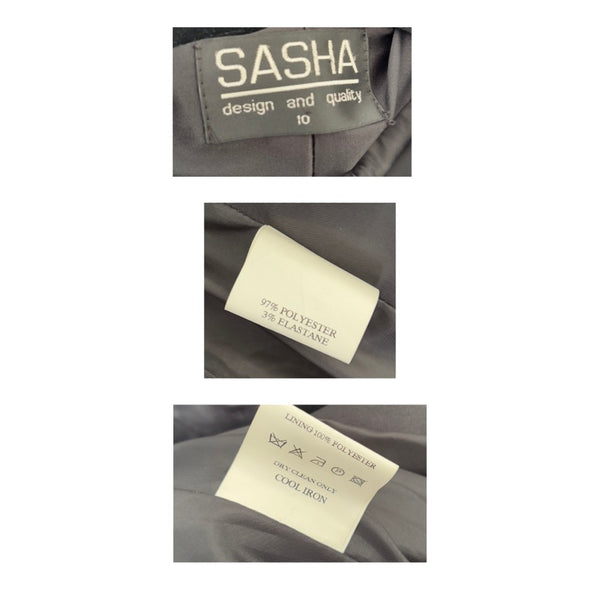 Satin A-Line Midi Coat Black Size 10 - Vintage