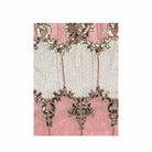 Decorative sequin fabric with pink and white background