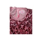 Pink sequin dress with a visible brand label on a white background