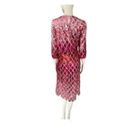 Mannequin wearing a pink sequin dress on a white background