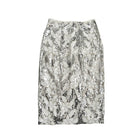 Silver sequin skirt on a white background