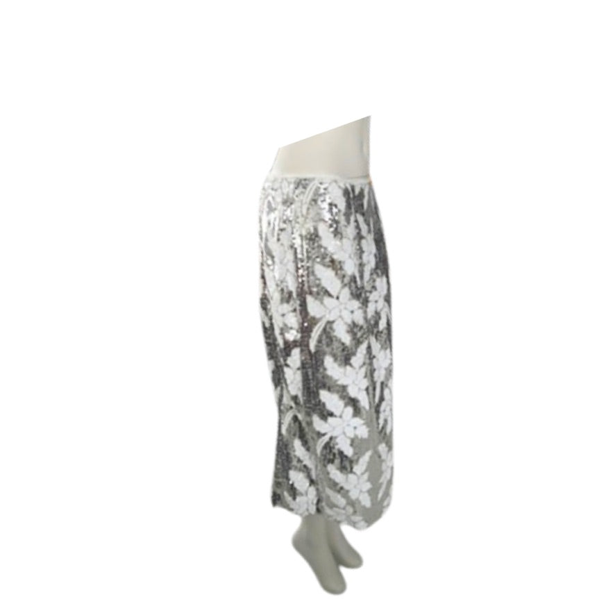 Sequined skirt on a mannequin against a white background