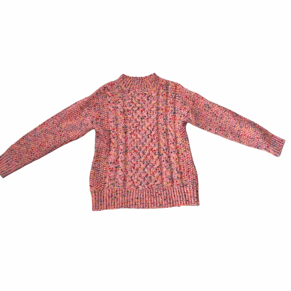 pink Knitted sweater on a white background