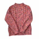 Preloved Savida pink speckled knit jumper with multicolour flecks, size M / EUR 40, laid flat.