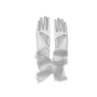 Translucent gloves with a bow on a white background