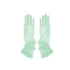 Pair of green gloves on a white background