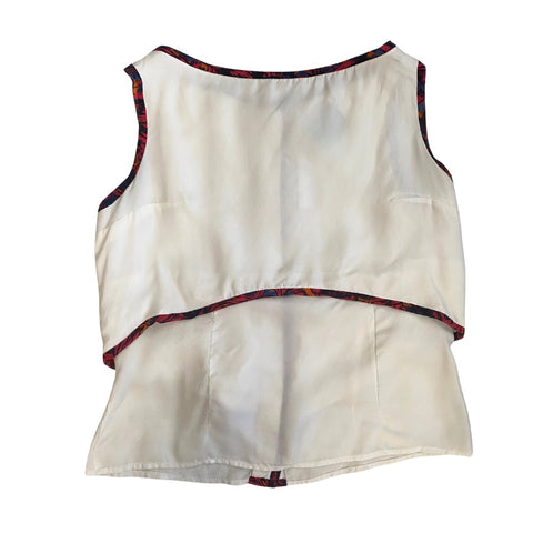 Silk Vest Top Cream SIZE 10 - Vintage