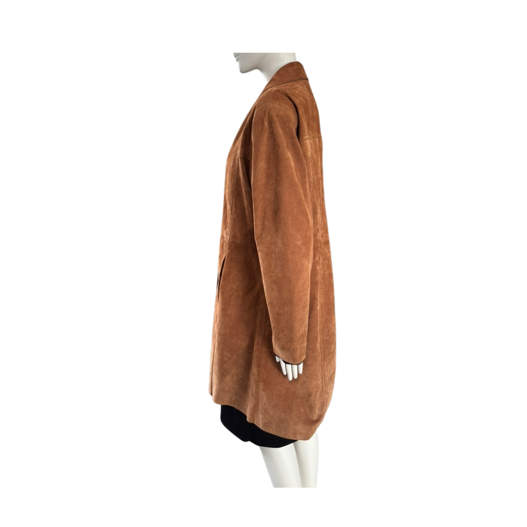 Brown jacket on a mannequin against a white background